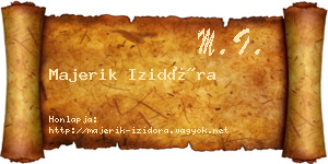 Majerik Izidóra névjegykártya